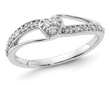 1/10 Carat (ctw) Diamond Heart Promise Ring in 10K White Gold